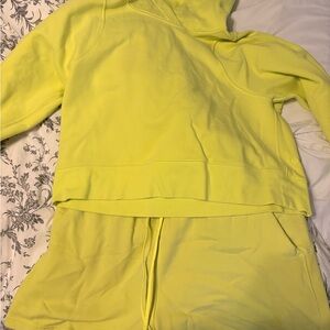 Lululemon Athletica Yellow Hoodie and Shorts Set